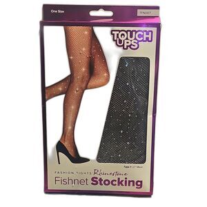 Touch Ups Rhinestone Fishnet Fashion Tights Black One Size